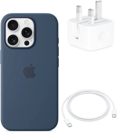 Phone case, charger and USB-C cable, stocked at the counter