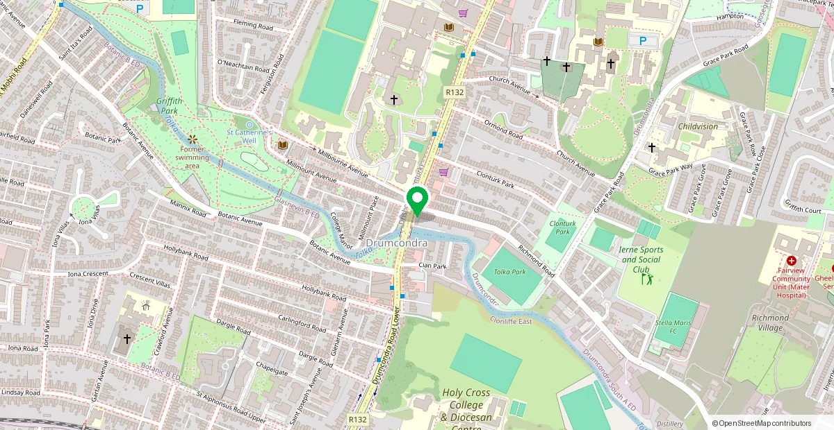 Map showing iMEND at 4 Richmond Road, Drumcondra, Dublin 3, off Drumcondra Road Lower